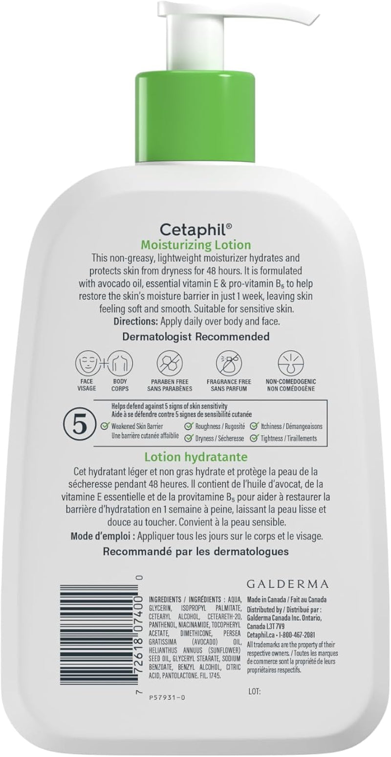Moisturizing Lotion (500Ml) - Hydrating Body Lotion and Moisturizer for All Skin Types - Nourishing Lotion for Sensitive Skin - Fragrance Free, Hypoallergenic, Non-Comedogenic -Dermatologist Recommended