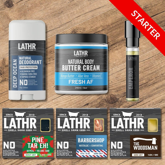 Natural Soap Starter Bundle with Natural Deodorant, Body Butter & Cologne