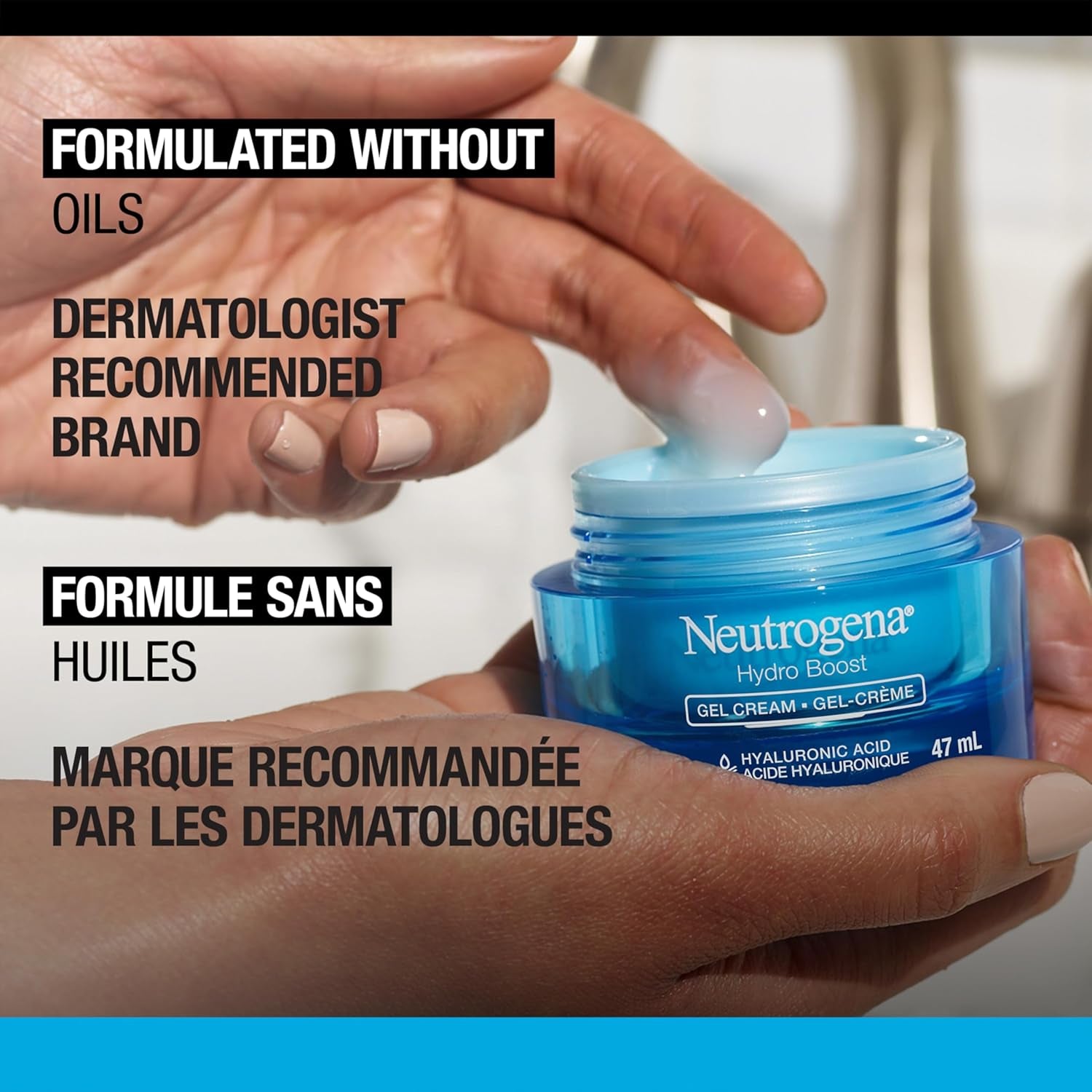 Hydro Boost Face Moisturizer with Hyaluronic Acid for Dry Skin, Oil-Free and Non-Comedogenic Water Gel Face Lotion, 47Ml
