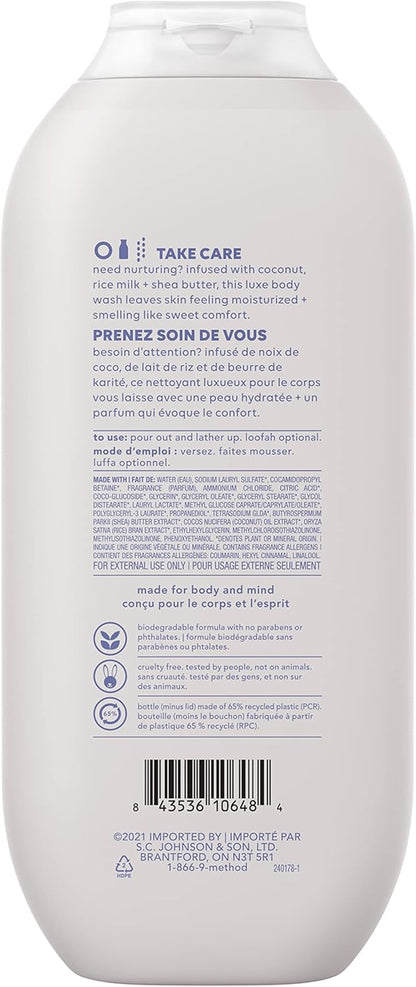 Simply Nourish Body Wash, Moisturizing Shower Gel and Body Soap Formulated with Coconut, Rice Milk, and Shea Butter, 532 Ml Bottles, 6 Pack