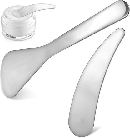 Eye Cream 2Pcs Metal Cosmetic Skincare Spatula Mini Mask Facial Reusable Scoop Makeup Beauty Spoons for Cream Lotions Face Spatula