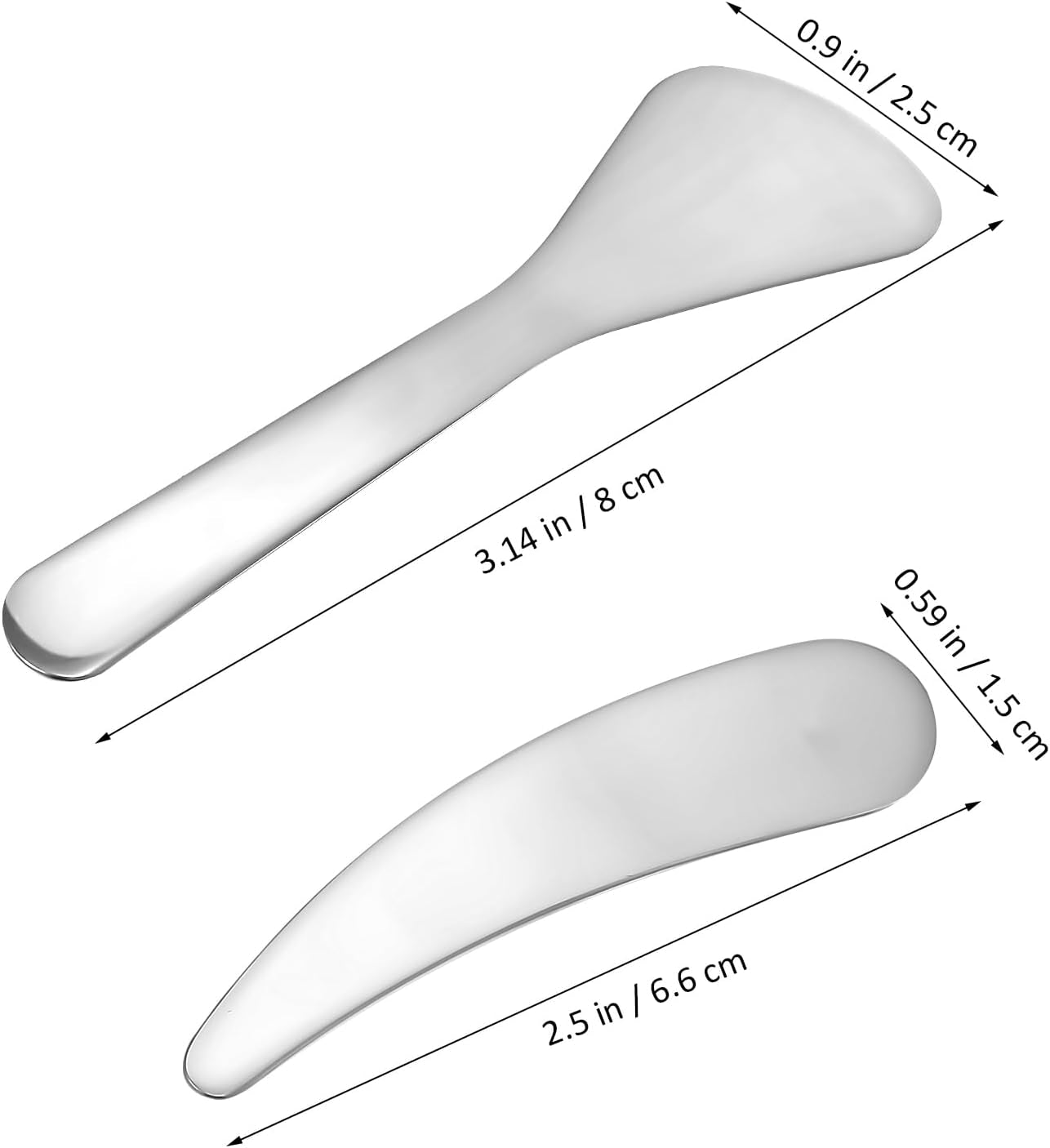 Eye Cream 2Pcs Metal Cosmetic Skincare Spatula Mini Mask Facial Reusable Scoop Makeup Beauty Spoons for Cream Lotions Face Spatula